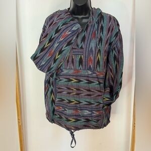 Vintage Address Unknown surfer hoodie woven bohemian boho hippie 1990s Size M